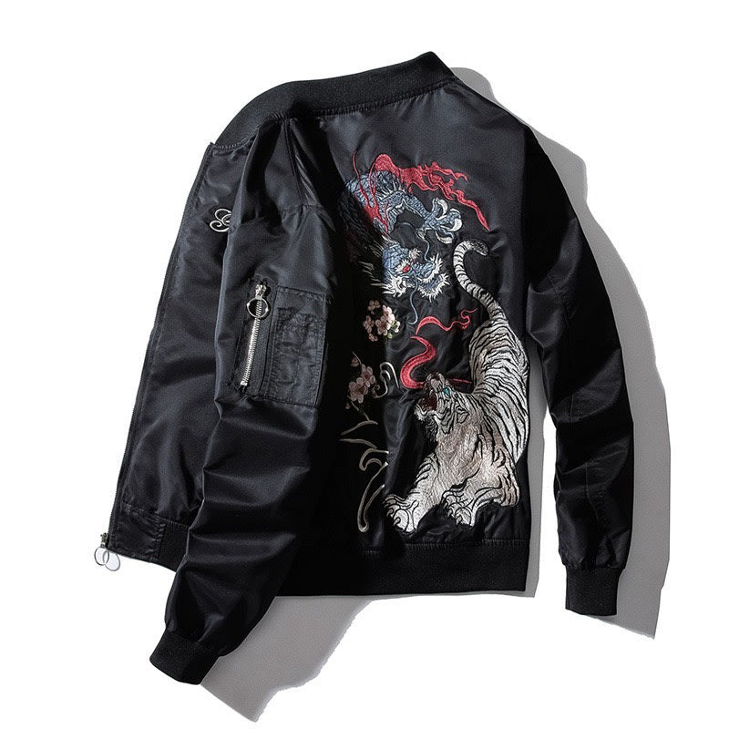 Dragon and Tiger After Dark embroidered bomber jacket, photo 3