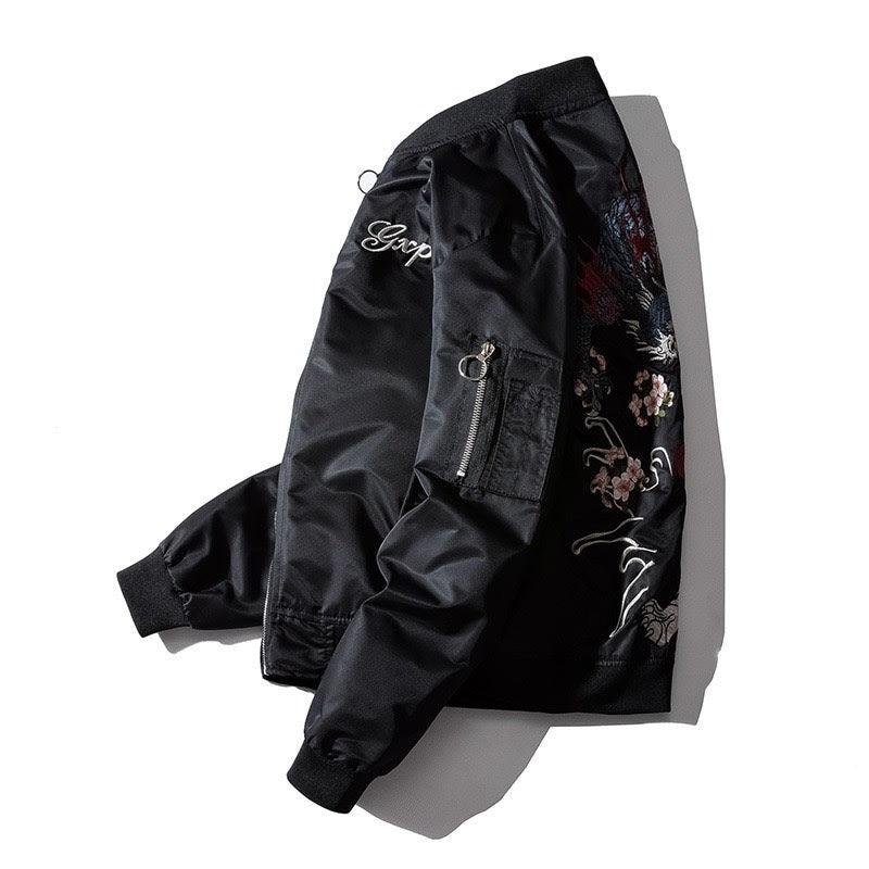 Dragon and Tiger After Dark embroidered bomber jacket, photo 4