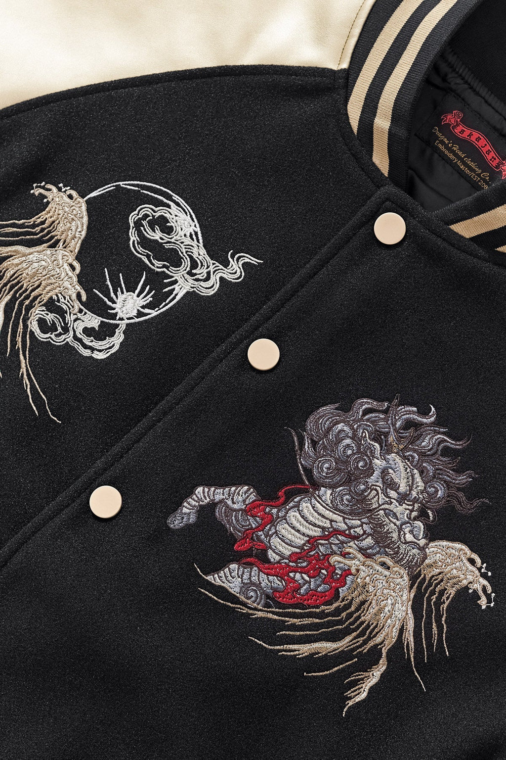 PT-055 original seller photo detail 005; Black Gold Qilin varsity