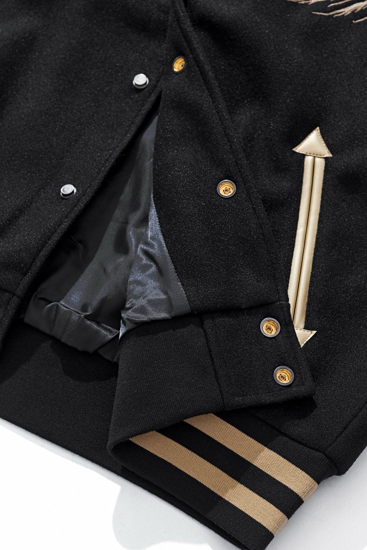 PT-055 original seller photo detail 008; Black Gold Qilin varsity