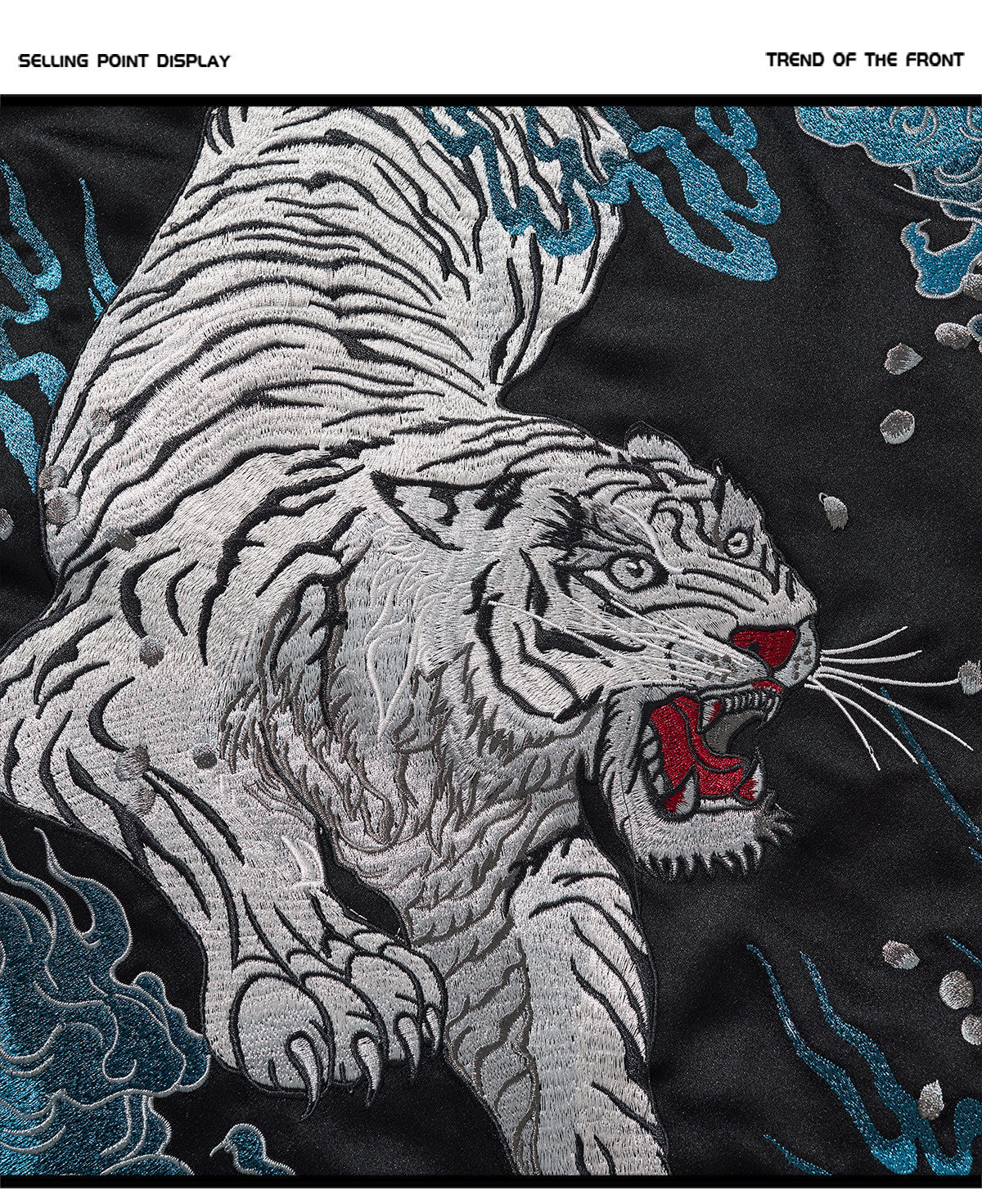 PT061 white tiger original Taobao embroidery close-up