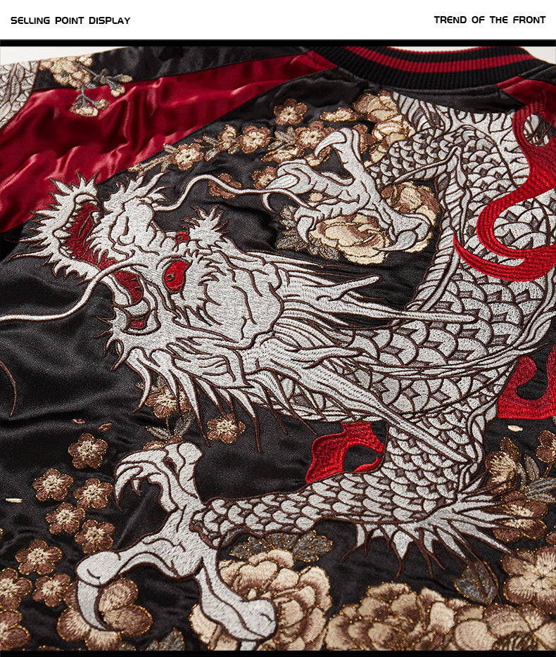 Moonlit Serpent — dragon thread closeup