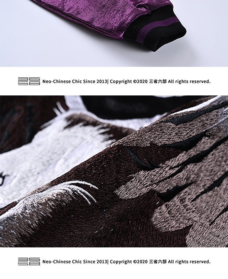 PT-015 real Taobao Kunpeng embroidered wing, purple satin sleeve and cuff macro