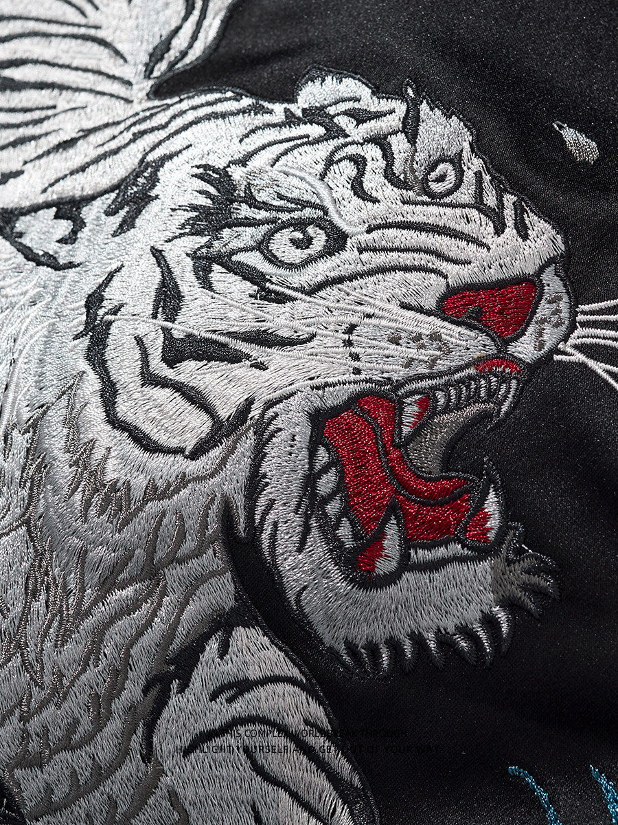 PT-061 genuine Taobao white tiger embroidery close-up