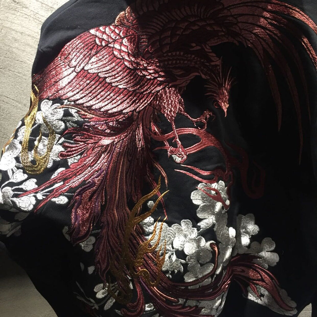 PT-082 Red Suzaku Taobao source vermilion phoenix large embroidery detail