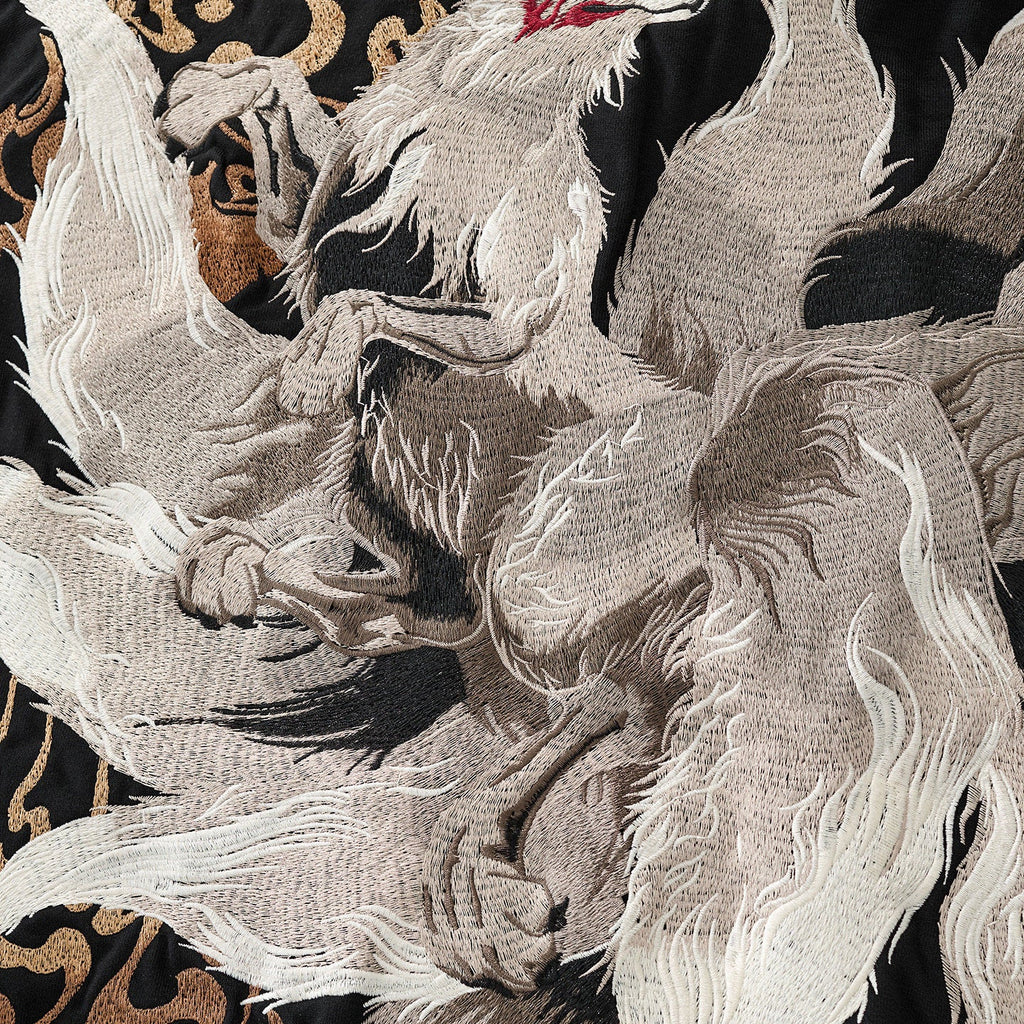 PT-109 Taobao close-up white fox embroidery
