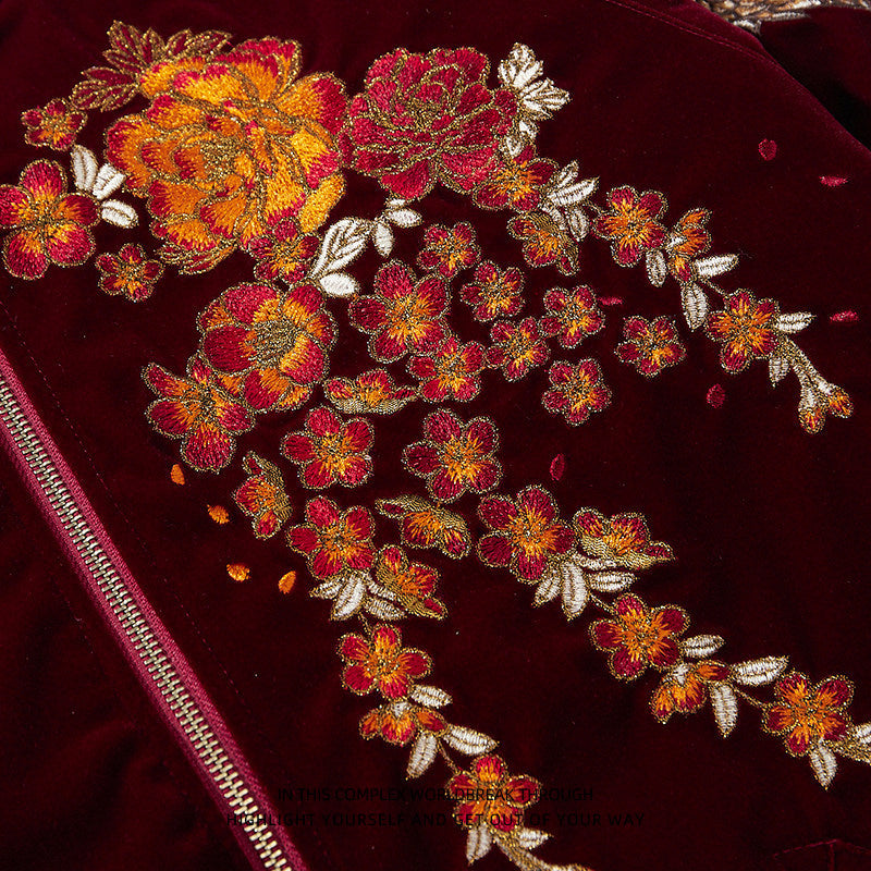 PT-110 Crimson Red real Taobao flower stitching close-up