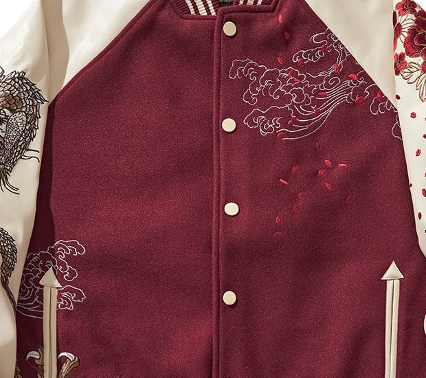 PT-118 Taobao supplier real cropped Wine Red front embroidery detail