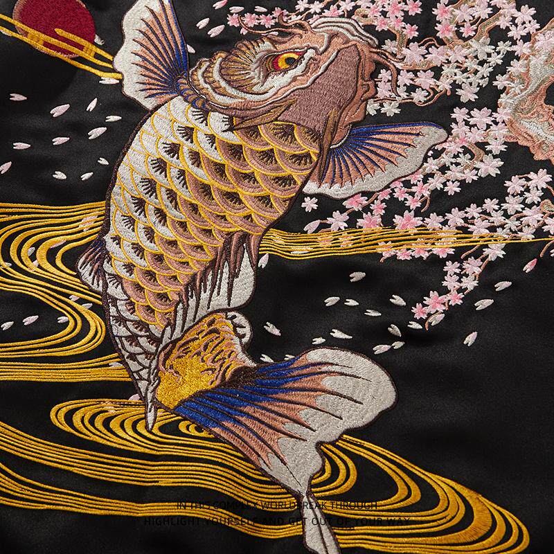 PT-122 authentic Taobao golden koi and sakura embroidery macro